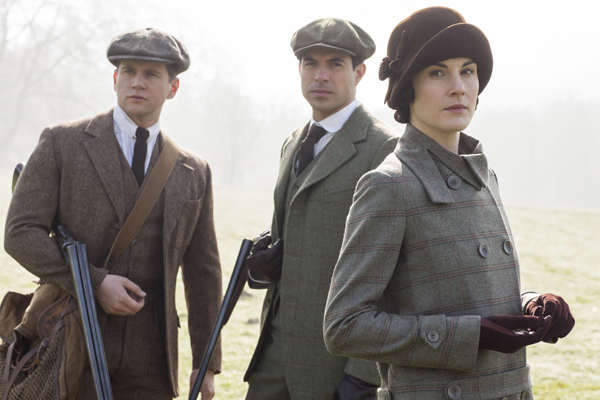 Allen Leech, left, Tom Cullen and Michelle Dockery in "Downton Abbey."