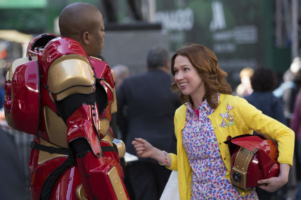 Tituss Burgess, left, and Ellie Kemper in Netflix's "Unbreakable Kimmy Schmidt."