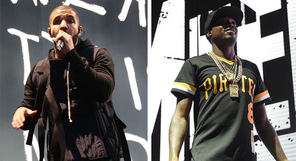 Drake, left, and Meek Mill.