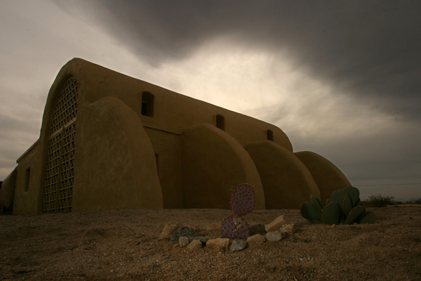 Lou Harrison’s straw-bale house in Joshua Tree.