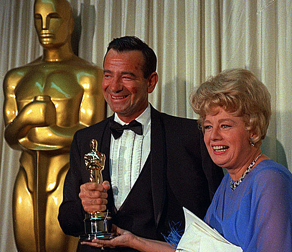 Walter Matthau with presenter Shelley Winters