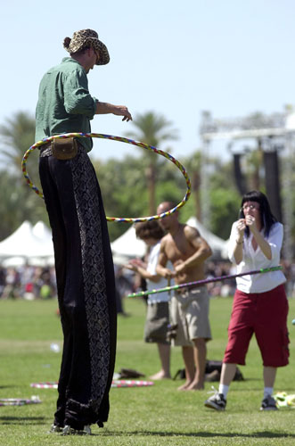 Davis "The Stinky Pirate" Galligan of the performance group the Mutaytor, at Coachella 2003.