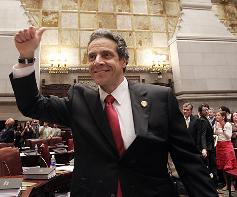 Gov. Andrew Cuomo celebrates