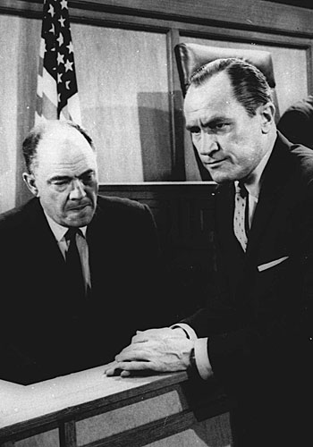 Scene from "The Defenders," which won five Emmys, including performance by an actor by E.G. Marshall, right.