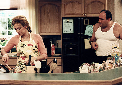 James Gandolfini, right, and Edie Falco in "The Sopranos."