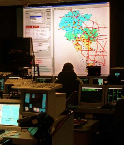 LAFD's emergency dispatch center, then located in City Hall.