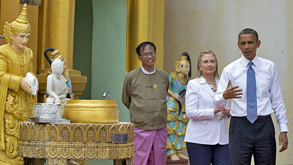 President Obama and Secretary of State Hillary Rodham Clinton, traveling in Asia, have spoken repeatedly with Mideast leaders and officials about the Gaza conflict.