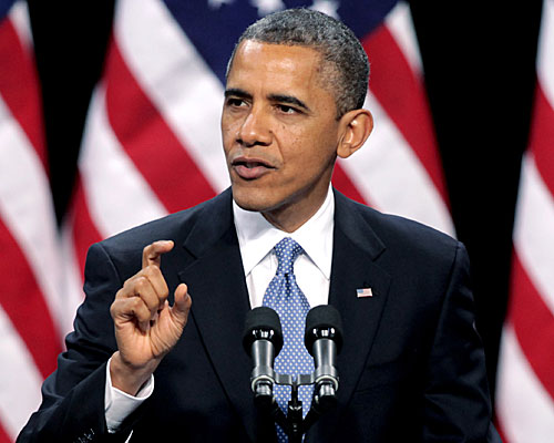 President Obama delivers his address on immigration reform at Del Sol High School in Las Vegas.
